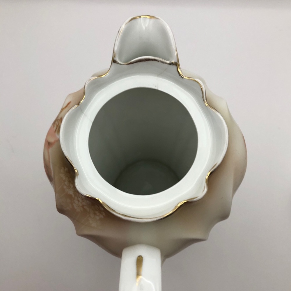 Antique Bavarian Porcelain Chocolate Pot RS Bavaria Gold Trim - Picture 11 of 15